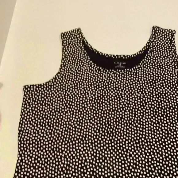 Land’s End Polka Dot tank top black and white L/P - Picture 3 of 10